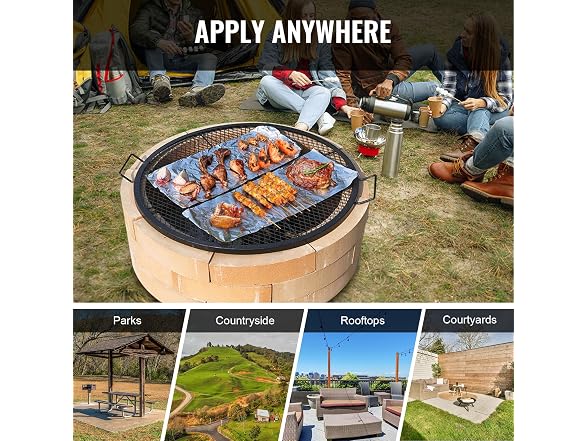 X-Marks Fire Pit Grill Grate, Round Cooking