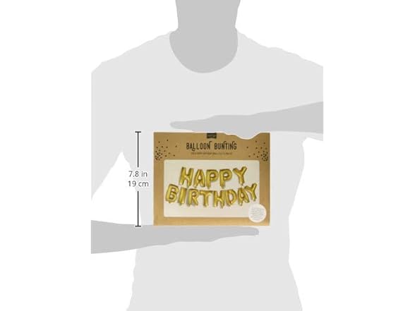 Ginger Ray Gold Happy Birthday Foiled Balloon Bunting