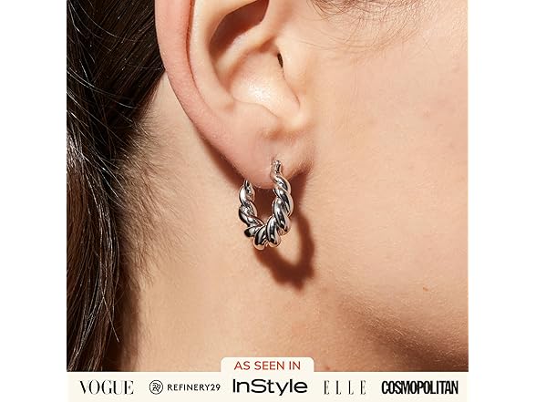 Ana Luisa Twisted Huggie Silver Earrings