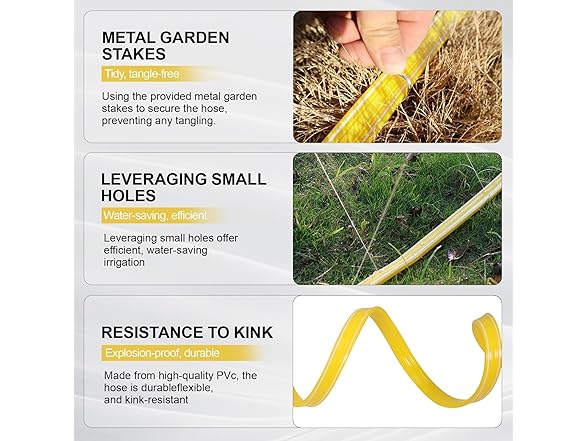 (6 Pack) Holldoor Sprinkler Hose | 25ft | 3/4in