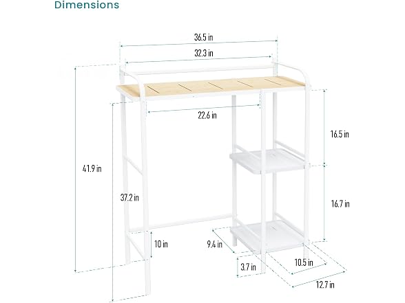 Home Zone Living CAD6239U Over the Toilet Organizer 3-Tier