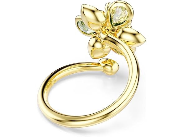 Swarovski Idyllia Flower Open Ring Grn