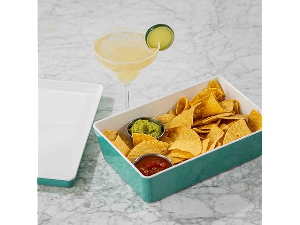 TableCraft Marvista Collection Rectangular Stackable Bowl and Lid