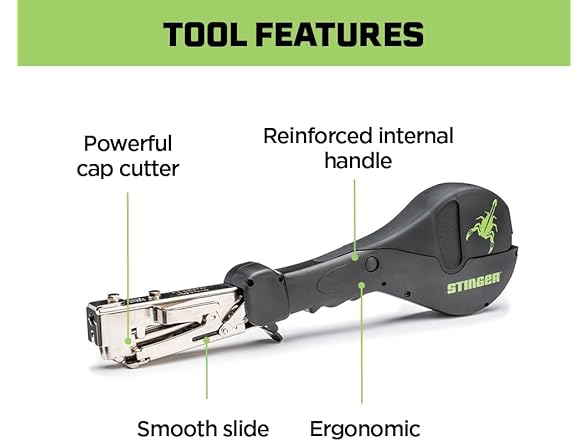 STINGER CH38-2 Cap Staple Hammer Tacker Plus Two