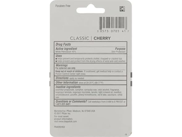 ChapStick Classic Lip Balm Cherry 3pk