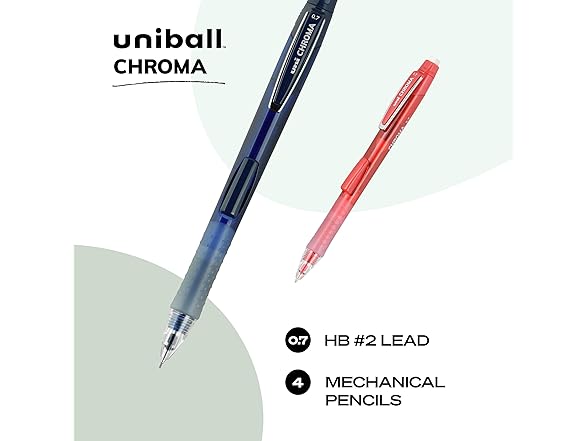 Uniball Chroma Mechanical Pencils 4 Pack, 0.5mm