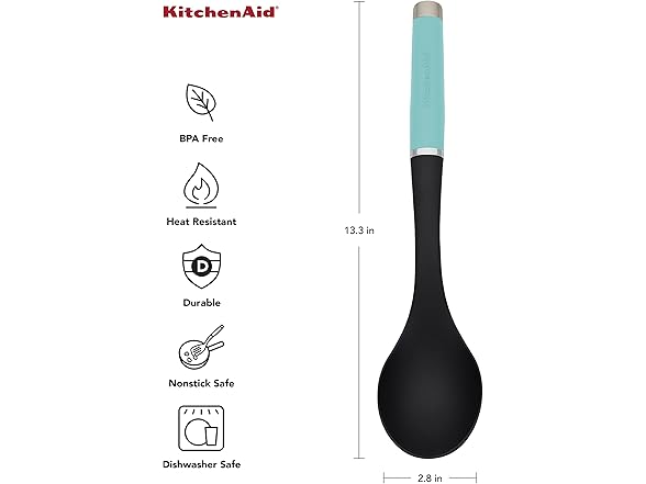 KitchenAid Classic Nylon Basting Spoon, Aqua