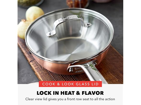 GreenPan x Bobby Flay 2QT Copper Clad Chef’s Pan with Lid