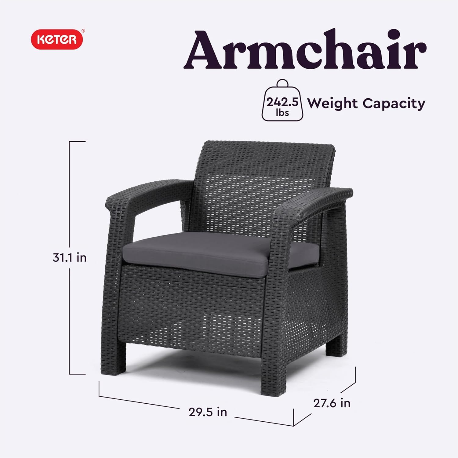 Keter Corfu Outdoor Patio Set, 4-Piece - Gallery 25