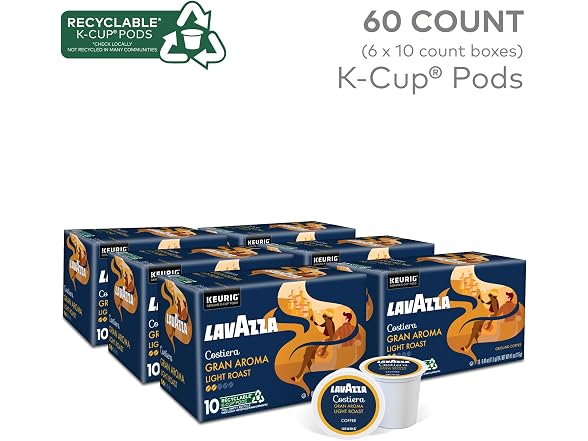 60Ct Lavazza Costiera Gran Aroma, Single-Serve K-Cups