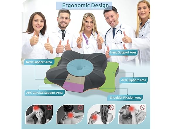 DONAMA Cervical Pillow, Dark Grey