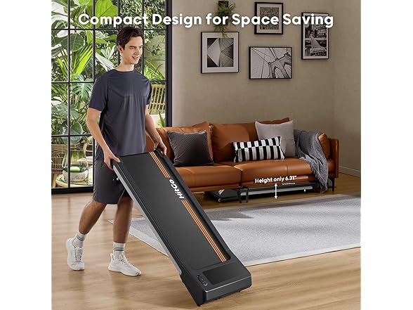HitGo 2-in-1 Under Desk Treadmill with 9% Auto Incline