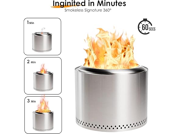 Red Mountain Valley 19'' Portable Wood Burning Smokeless Fire Pit, Silver