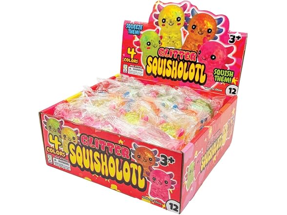 Raymond Geddes Glitter Squisholotl Toys – Pack of 12