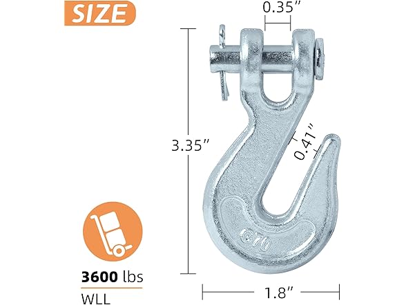 PALOZO 1/4" Clevis Grab Hook 6pk