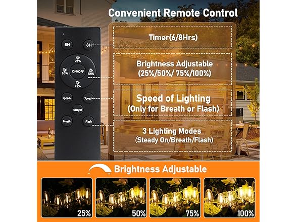Bosceos 27FT ST38 Solar String Lights