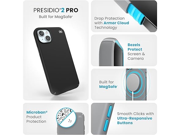 Speck Black iPhone 15 Plus Case MagSafe