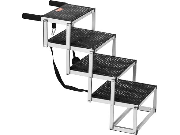 VEVOR Dog Stair for Cars, Wide 4-step