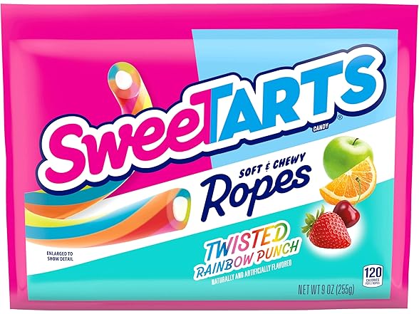 1PK SweeTARTS Ropes, Candy, Twisted Rainbow Punch