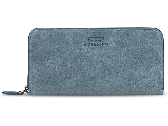 Otto Angelino Genuine Leather Zippered Clutch