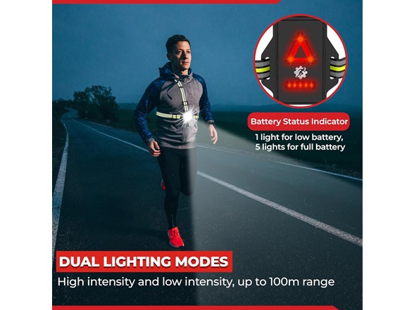 LUMEFIT Running Light with Yellow Reflective Vest