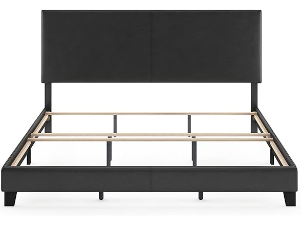 FURINNO Pessac PU Leather Upholstered King Platform