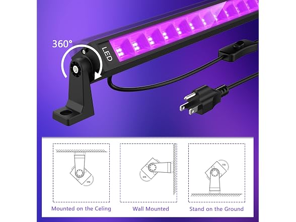 lamvip 38W UV Blacklight Bar 2-Pack