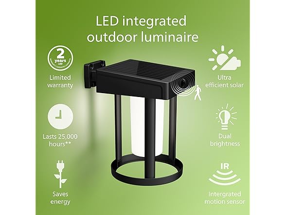 Philips LED Solar Cylinder, 2 pack