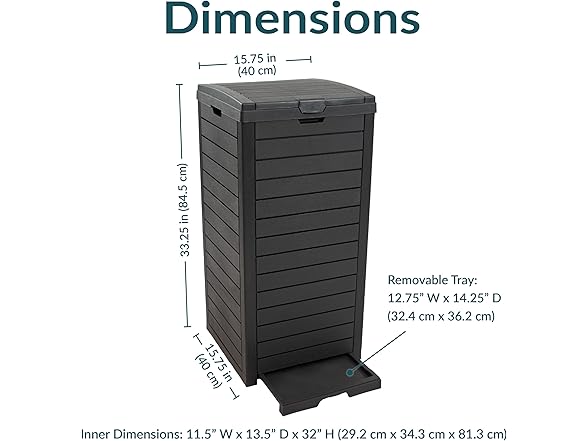 Sunnydaze Decor 39-Gal Trash Can Black
