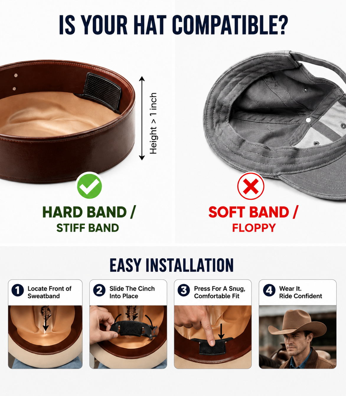 Cowboy Hat Cinch Anti-Slip - Gallery 6