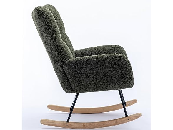 SPOFLYINN Nursery Wingback Glider Rocker