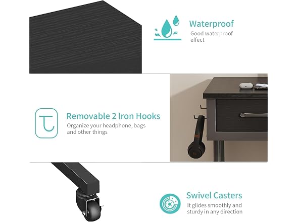 WINAZ Rolling Standing Desk Adjustable