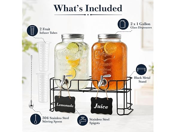 Semderm 2pk 1-Gal Drink Dispensers