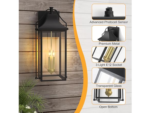 Lawyettle 25in Dusk-to-Dawn Wall Sconce