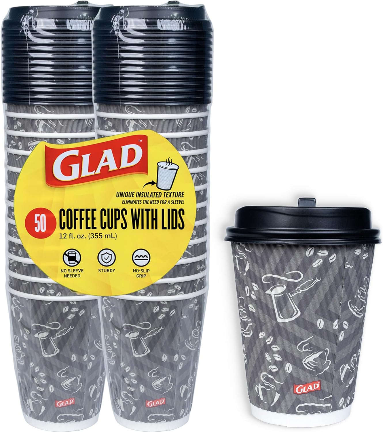 Glad Disposable Coffee Cups with Lids - Gallery 12
