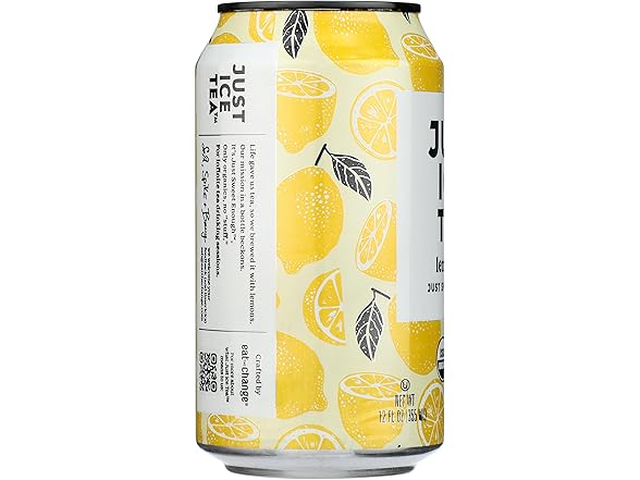 1CT Just Ice Tea Organic Lemon Tea Can, 12 oz