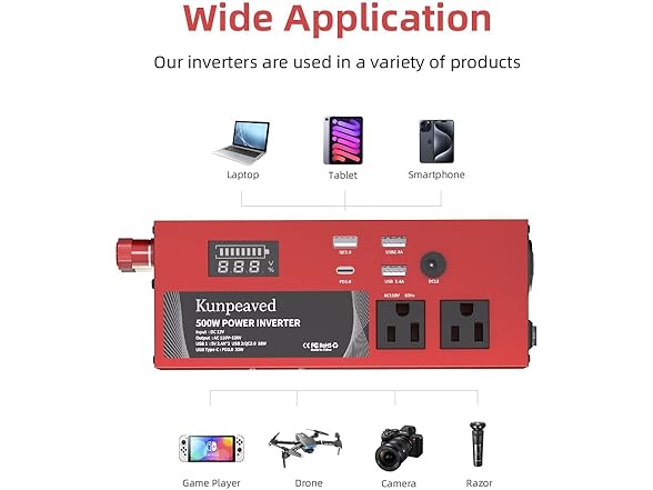KUNPEAVED 500W Power Inverter