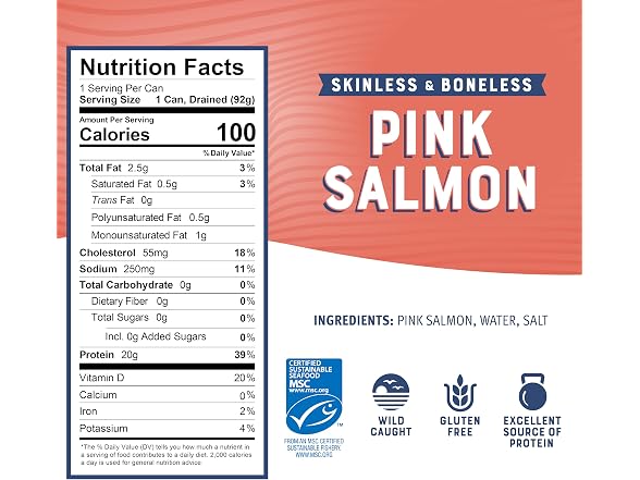 12PK Bumble Bee Skinless & Boneless Canned Salmon