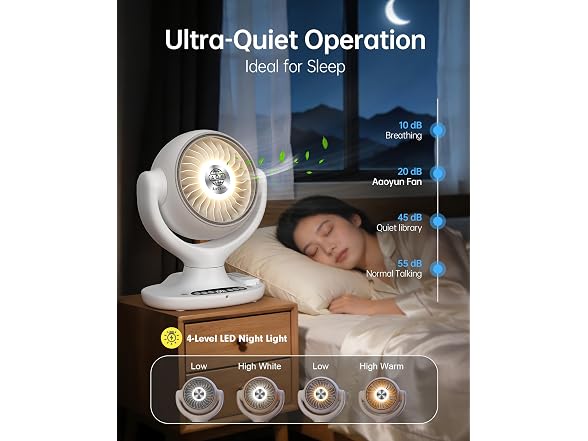 Aaoyun Cordless Desk Fan