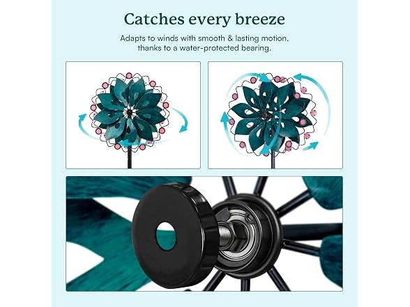 Cyan Oasis Wind Spinners Outdoor