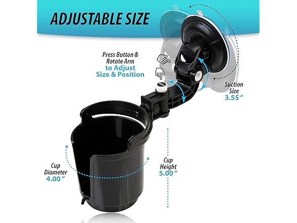 Zone Tech GA0038 Recessed Folding Cup Drink Holder Black