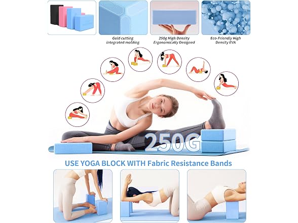 DICYWUDI Blue Yoga Mat Starter Kit