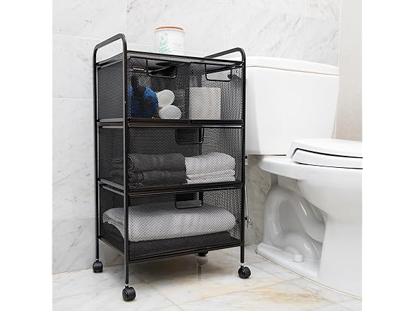 Mind Reader Rolling Cart with Drawers