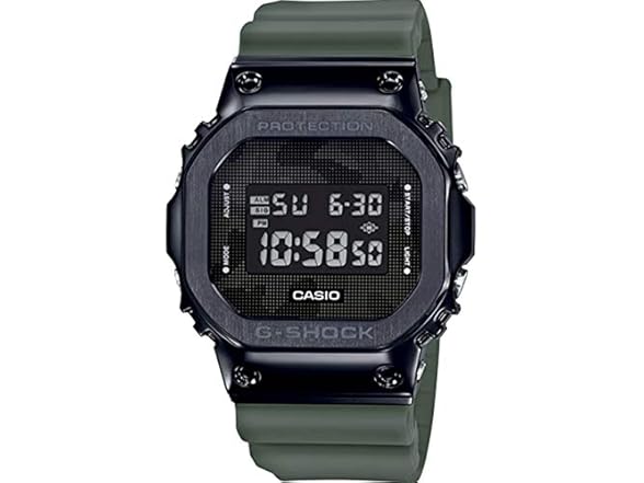 Casio Men's G-Shock Digital Black Ion-Plated Metal Bezel Camo Dial Watch GM5600B-3 (Open Box)