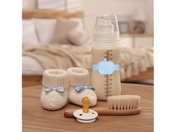 16Pc Baby Bottle Label Bands With Marker