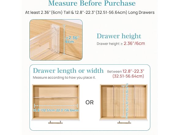 Vtopmart Expandable Drawer Dividers, 4 Pack