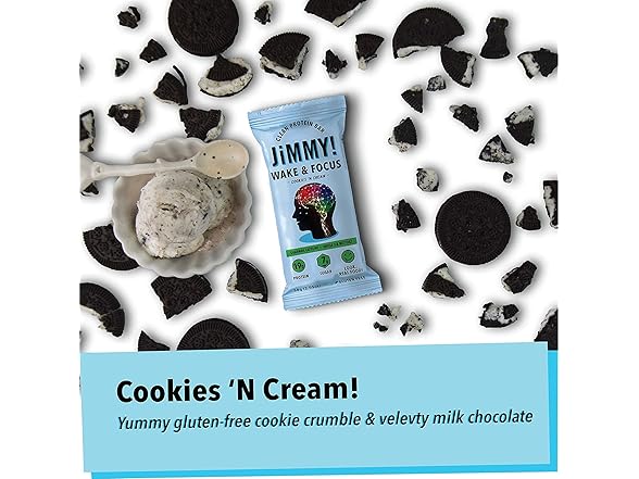 Jimmy! Jimmy! Boosted Clean Protein Bars, Wake