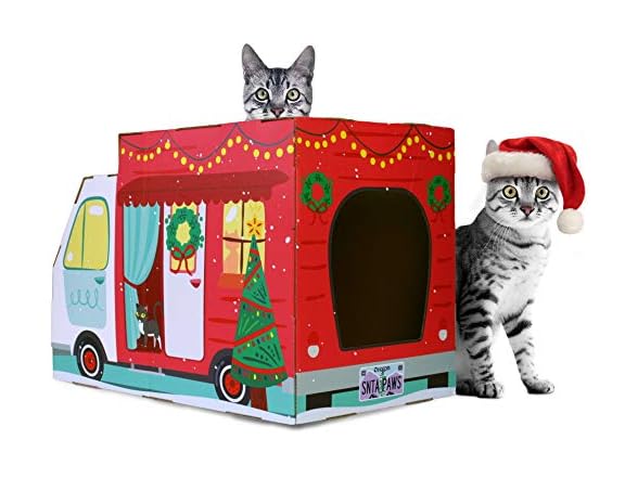 American Cat Club Christmas Cat House and Scratcher