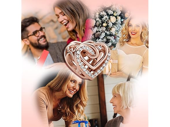 Amieween Rose Gold Heart Charms