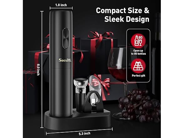 Secura Electric Battery Operated Wine Opener